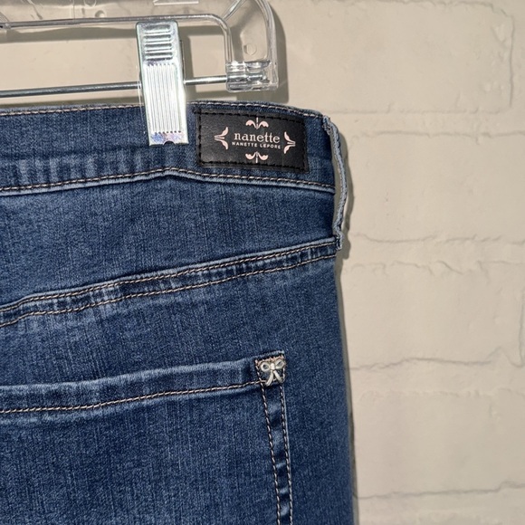 Nanette Lepore jeans High-Rise Slim Straight Blue denim stretch 18 NEW - Picture 5 of 7